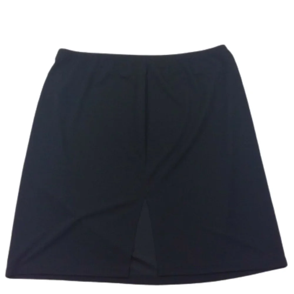 Susan Graver Pencil Skirt Pull-On Stretch Elastic Waist Career Business Black - Picture 3 of 6